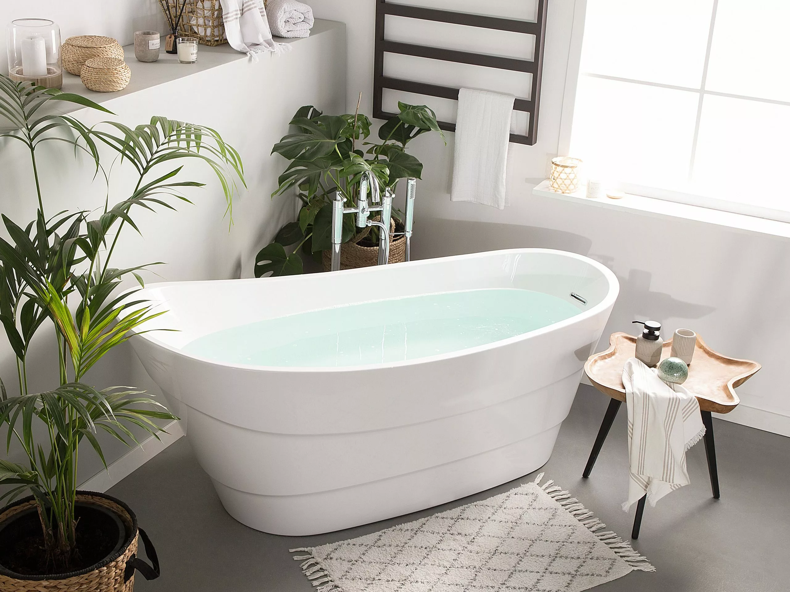 Beliani Sivupöytä Tiikki Vaalea Puu/musta ELSA 10 Beliani Sivupöytä Tiikki Vaalea Puu/musta ELSA - Image 8