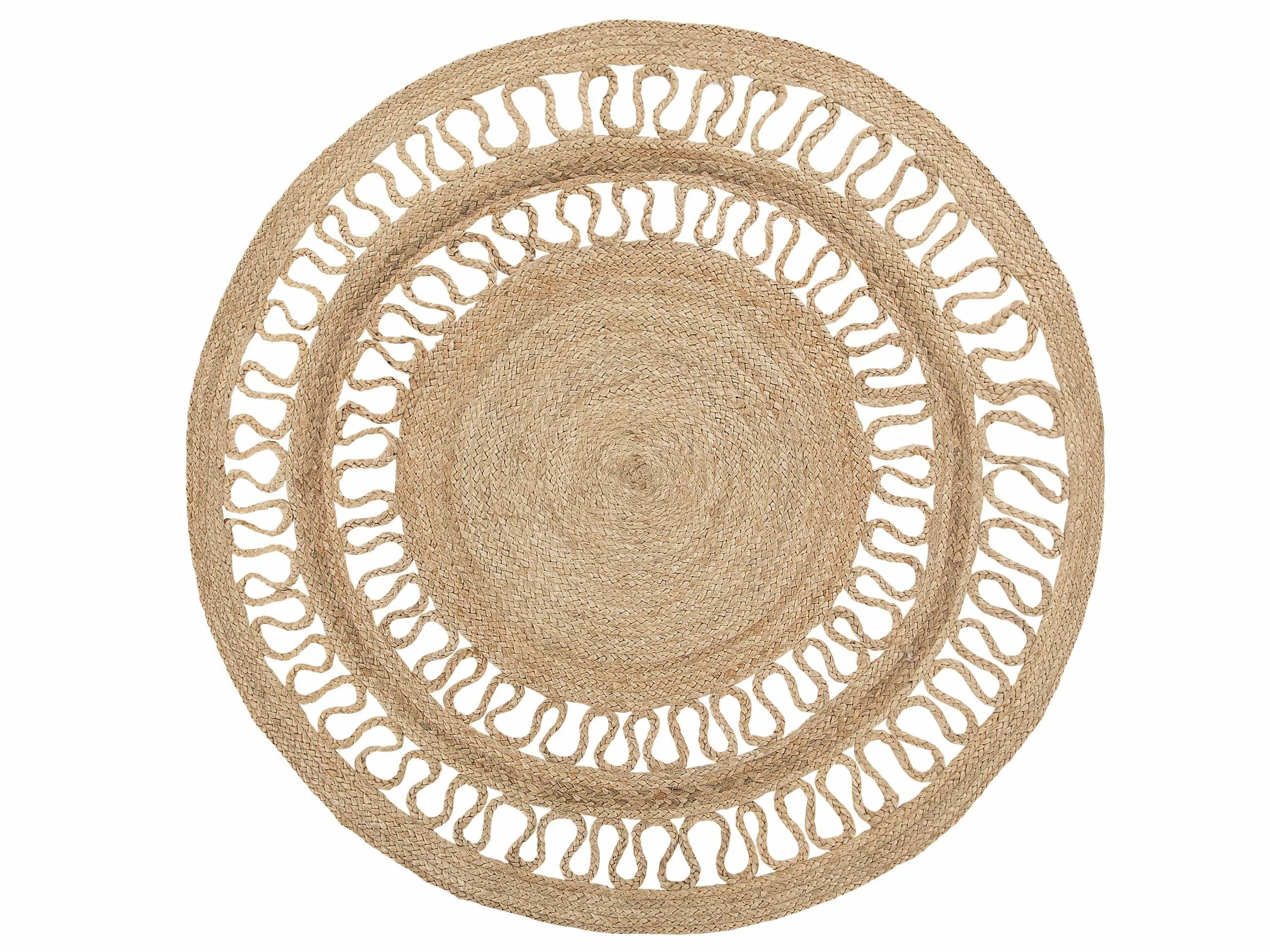 Beliani Matto Juutti Beige 120 Cm DIKILI