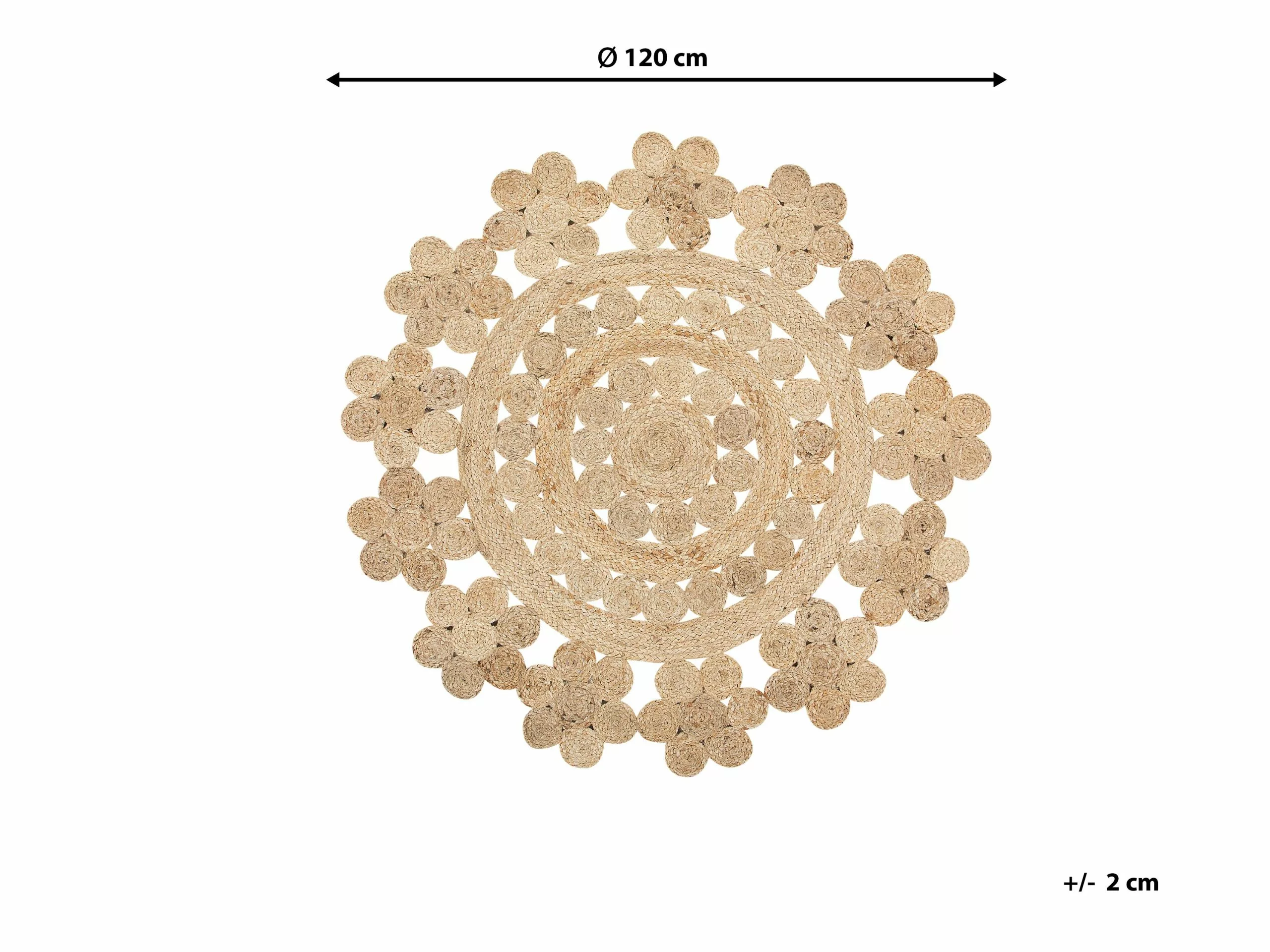 Beliani Matto Juutti Beige 120 Cm BIRECIK - Image 8