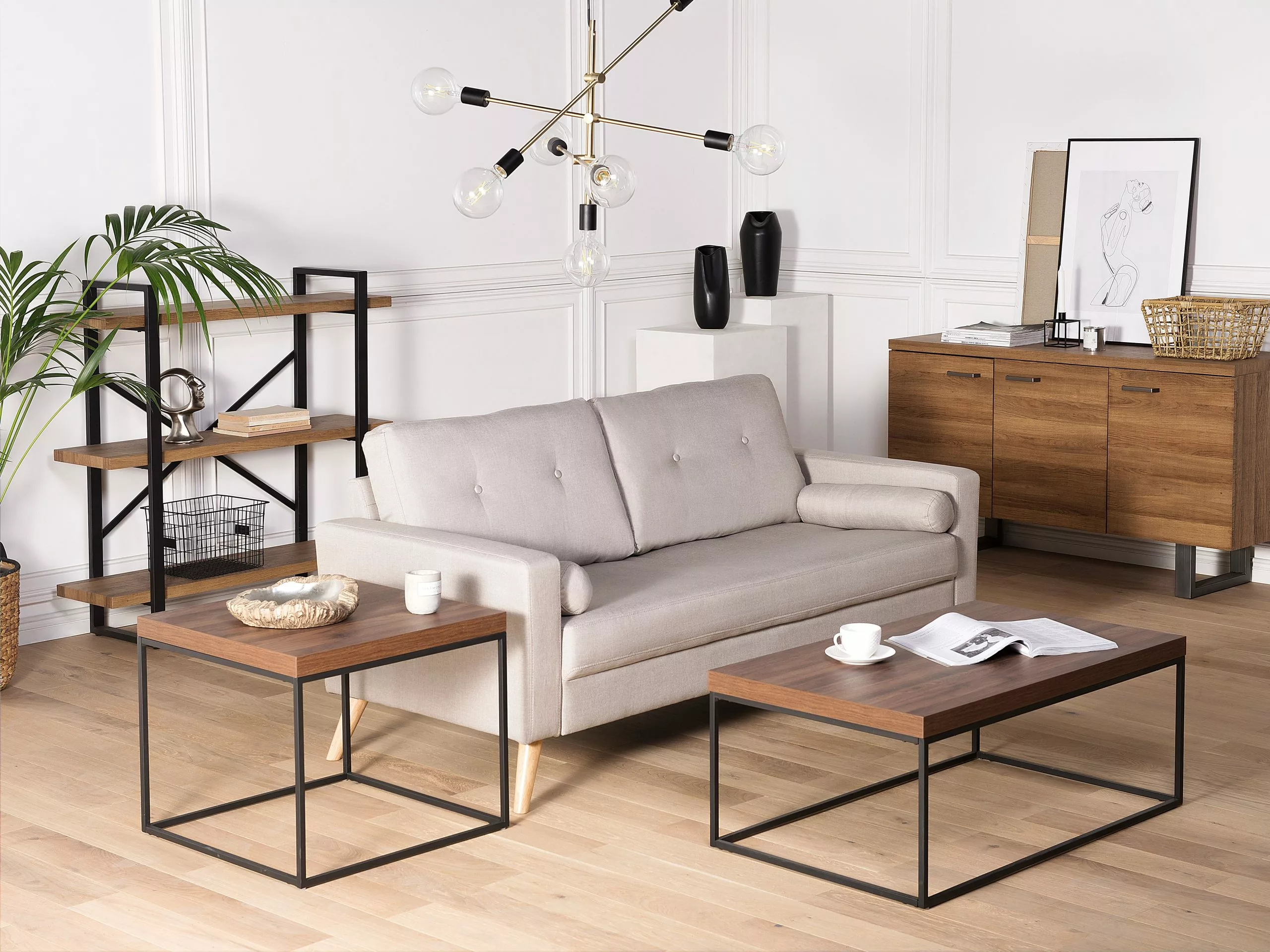 Beliani Sohvapöytä Tumma Puu/musta DELANO - Image 2