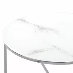 Beliani Sohvapöytä Rosteri Marmorikuvio Valkoinen/hopea QUINCY 10 Beliani Sohvapöytä Rosteri Marmorikuvio Valkoinen/hopea QUINCY -Ruokapöydät Myyntikauppa undef src sa picid 757497 type whitesh image scaled