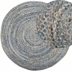 Beliani Matto Juutti Sininen/beige 140 Cm LEVENTLER