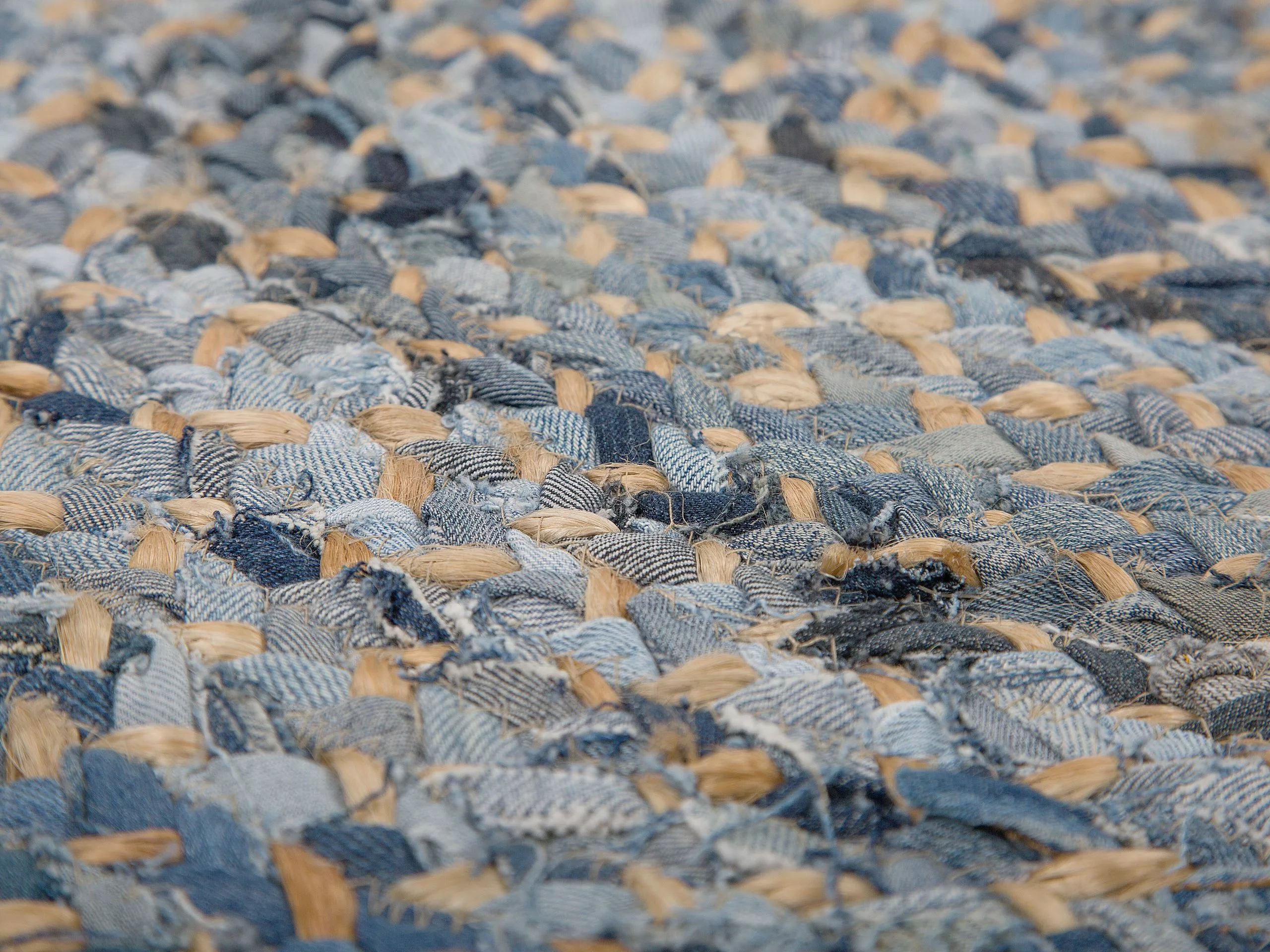 Beliani Matto Juutti Sininen/beige 140 Cm LEVENTLER - Image 5