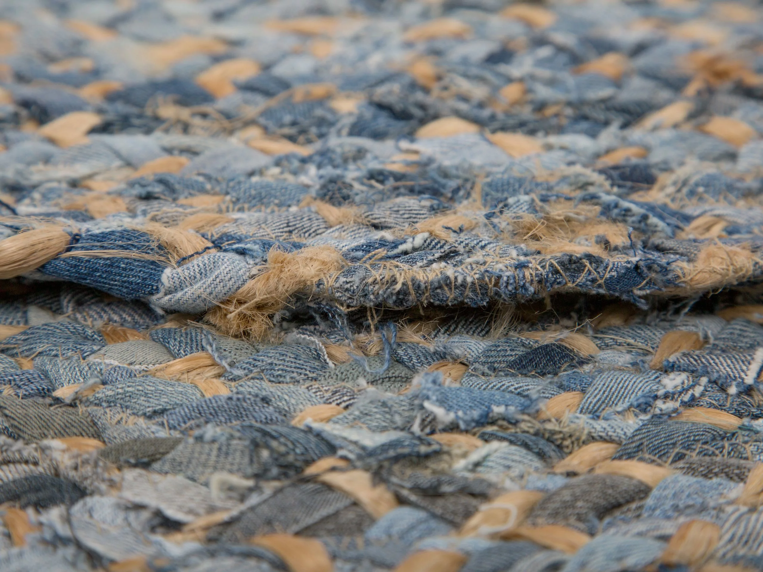 Beliani Matto Juutti Sininen/beige 140 Cm LEVENTLER - Image 6