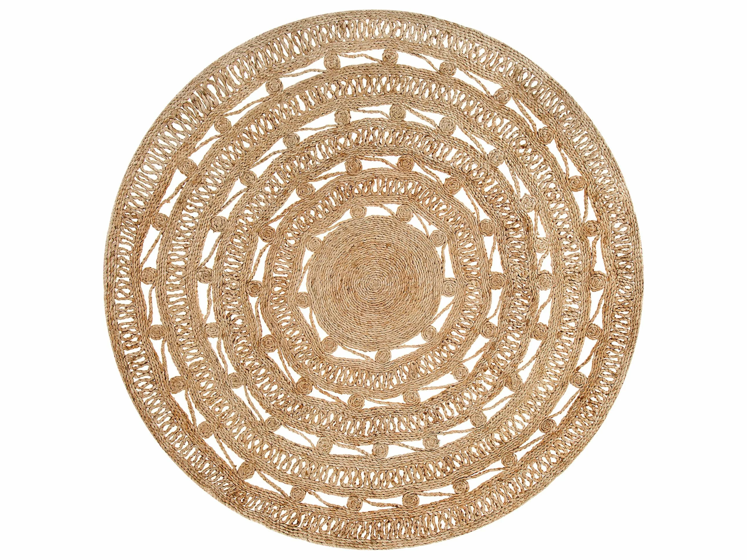 Beliani Matto Juutti Beige 140 Cm KERER