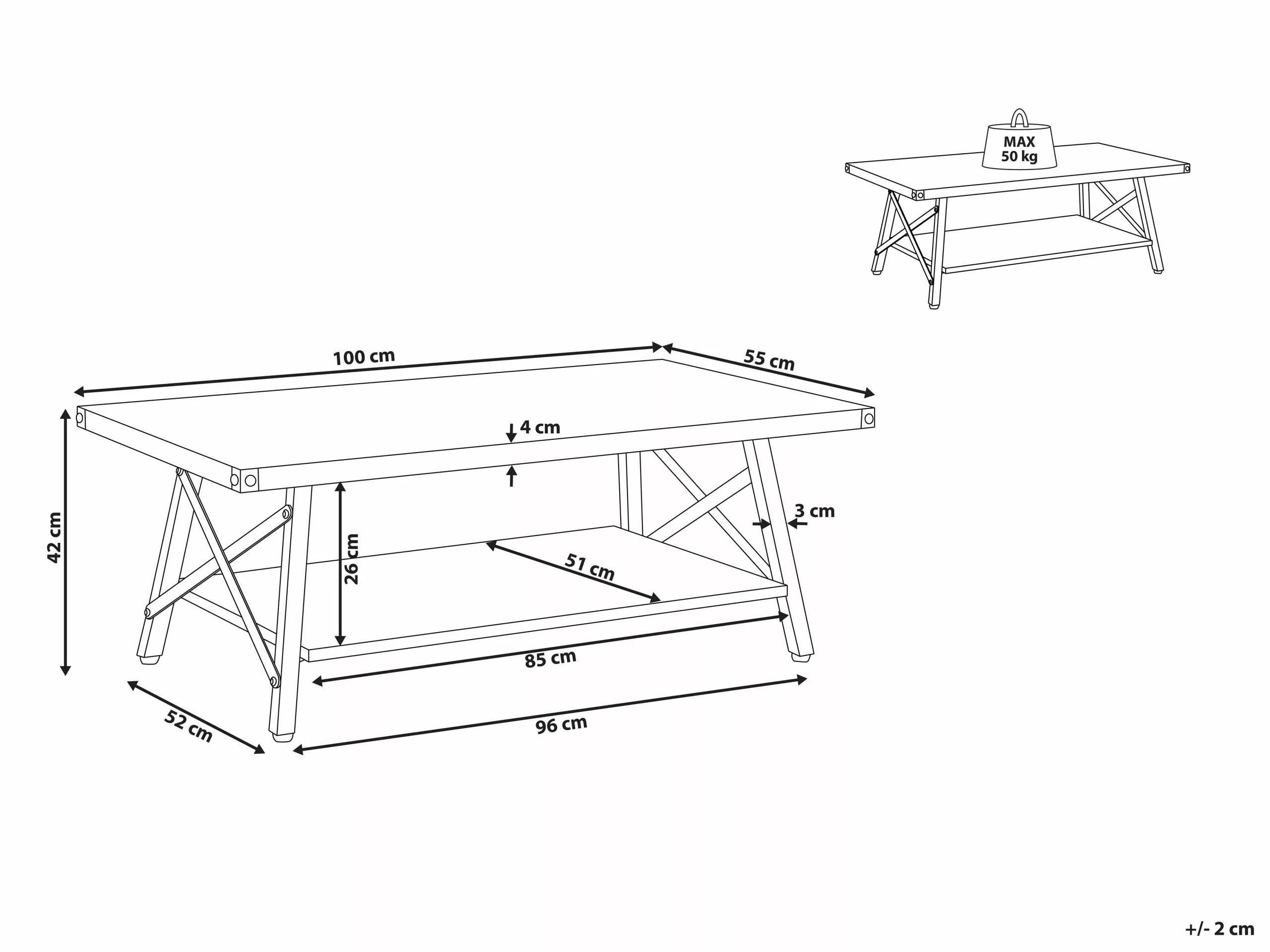 Beliani Sohvapöytä Tumma Puu/musta CARLIN 11 Beliani Sohvapöytä Tumma Puu/musta CARLIN - Image 9