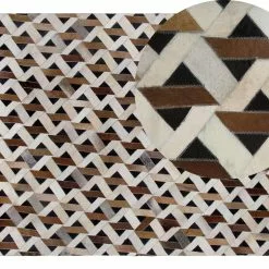 Beliani Matto Nahka Ruskea/harmaa TUGLU Useita Kokoja