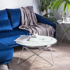 Beliani Sohvapöytä Metalli Marmorikuvio Valkoinen/hopea MERIDIAN II 13 Beliani Sohvapöytä Metalli Marmorikuvio Valkoinen/hopea MERIDIAN II -Ruokapöydät Myyntikauppa undef src sa picid 758966 type color image scaled