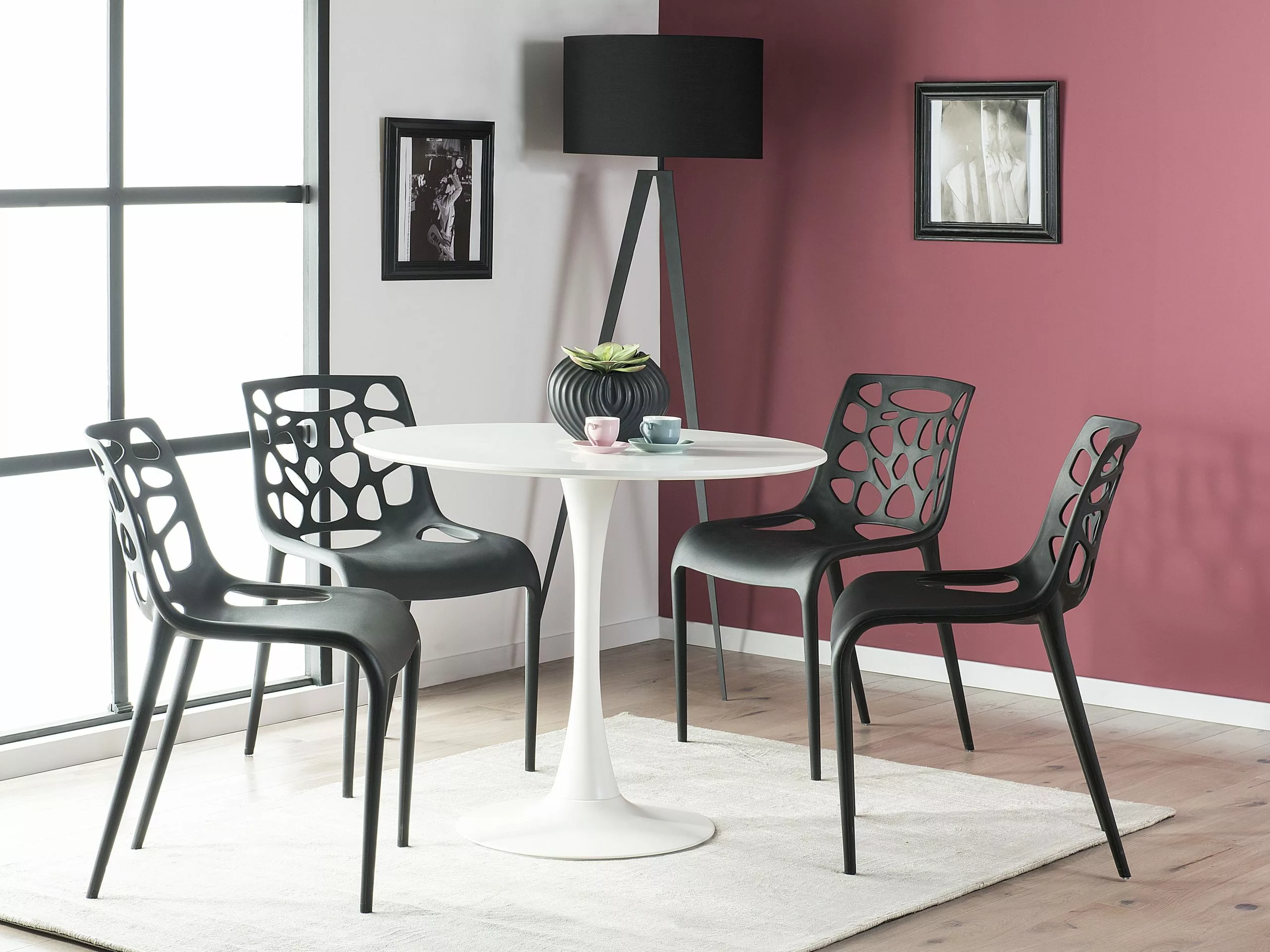 Beliani Ruokapöytä Valkoinen ⌀ 90 Cm BOCA 4 Beliani Ruokapöytä Valkoinen ⌀ 90 Cm BOCA - Image 2