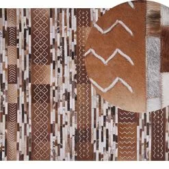 Beliani Matto Lehmännahka Ruskea HEREKLI Useita Kokoja