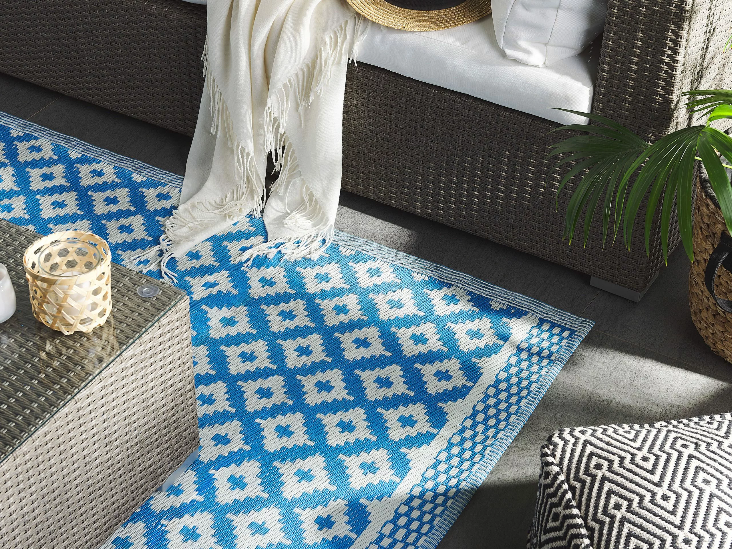 Beliani Ulkomatto Sininen 160 X 230 Cm THANE - Image 2