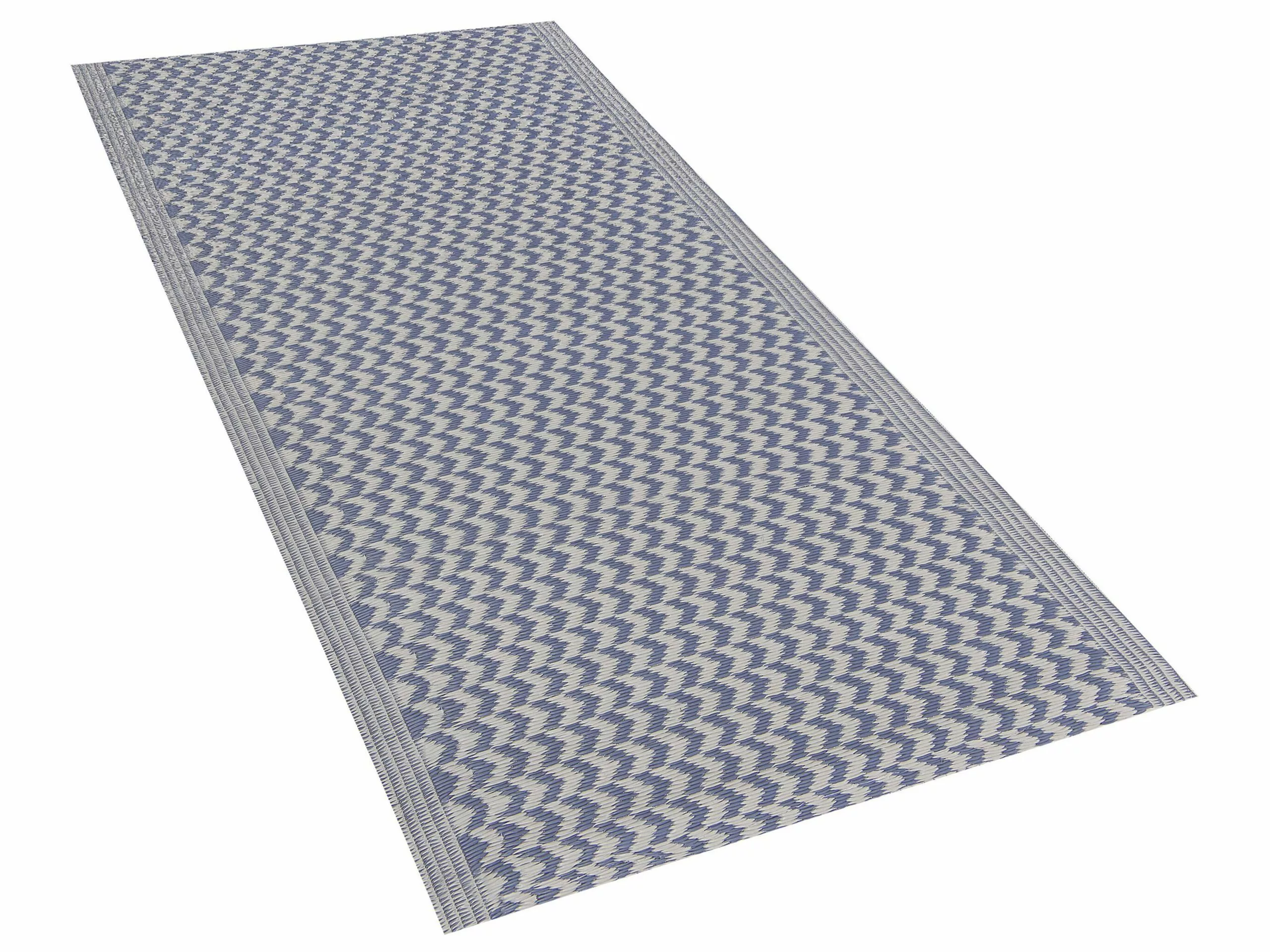 Beliani Ulkomatto Sininen 60 X 90 Cm MANGO - Image 3