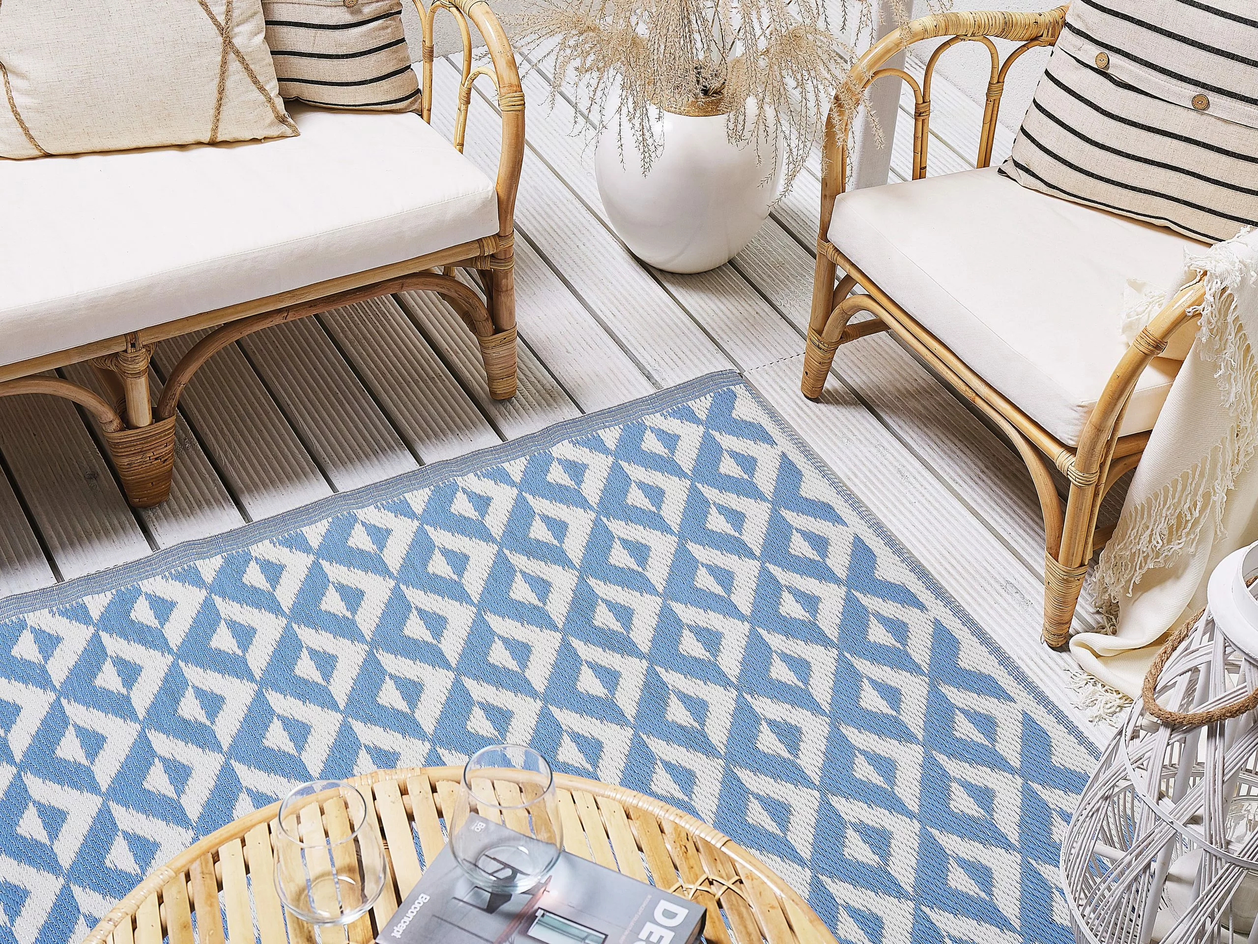 Beliani Matto Sininen 120 X 180 Cm BIHAR 4 Beliani Matto Sininen 120 X 180 Cm BIHAR - Image 2