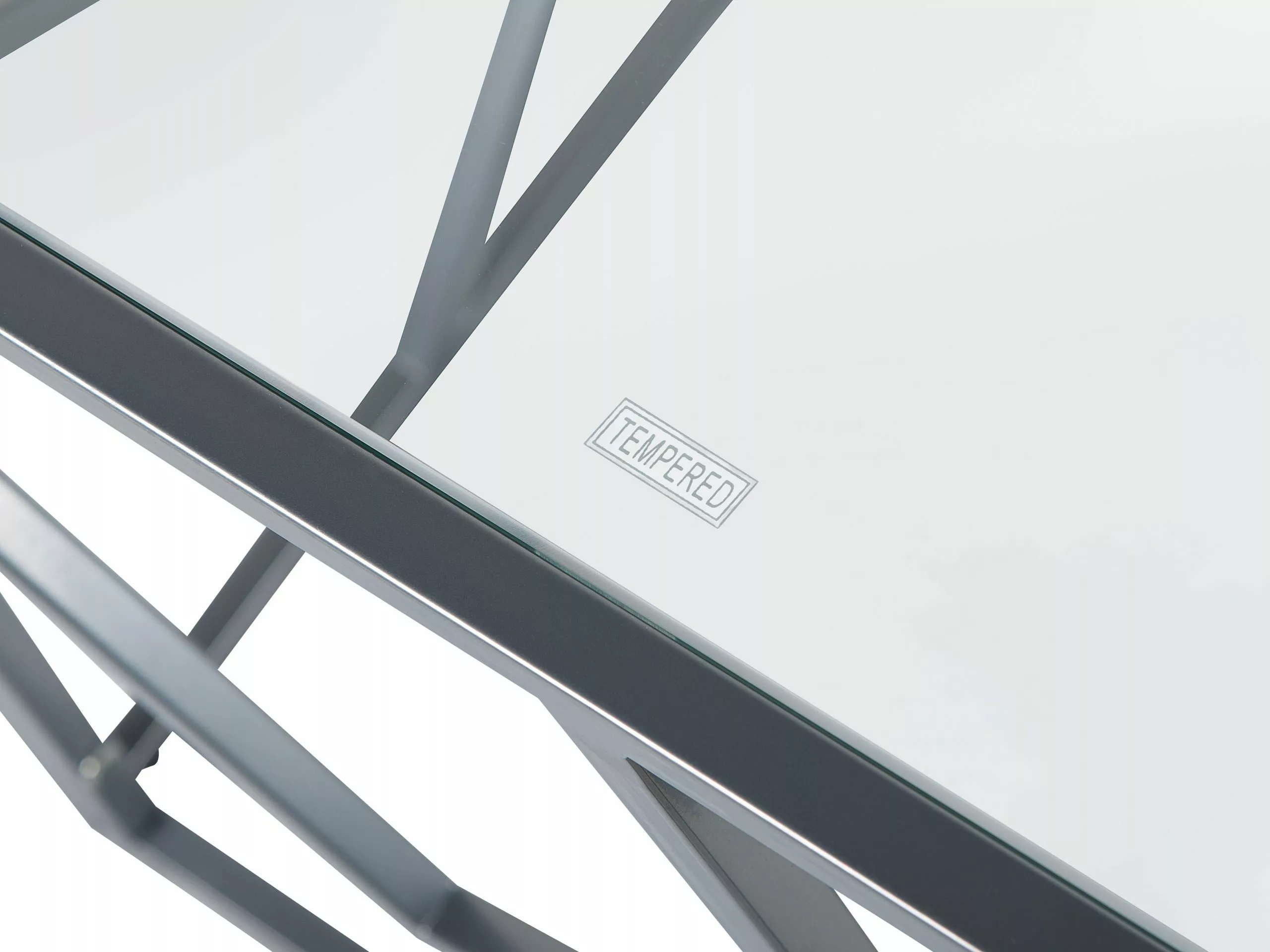 Beliani Sivupöytä Lasitasolla Metalli Hopea ORLAND - Image 6