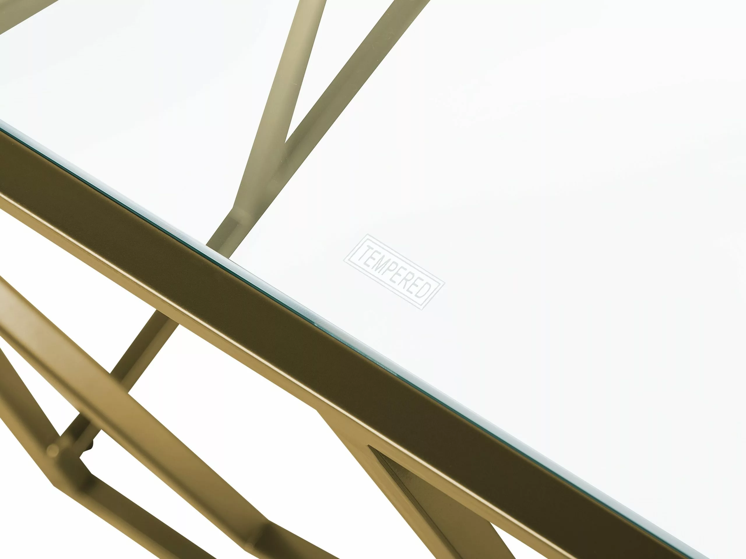 Beliani Sivupöytä Lasitasolla Metalli Kulta ORLAND - Image 6