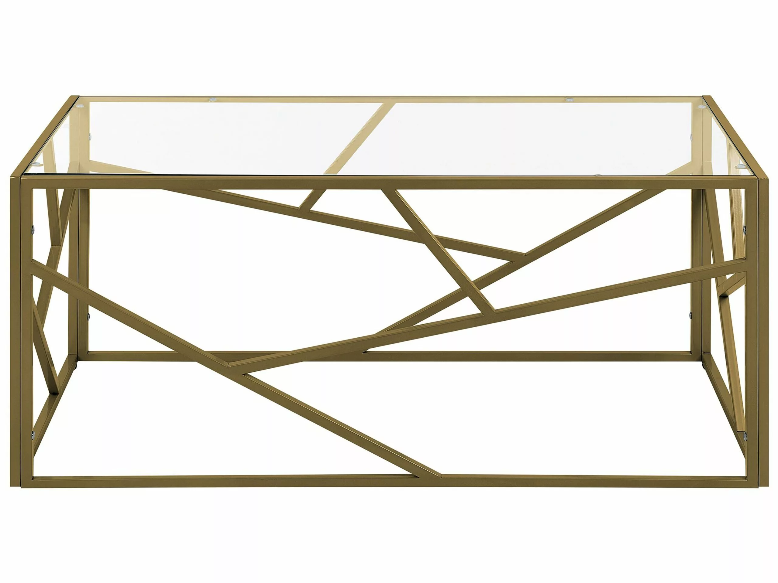 Beliani Sohvapöytä Lasitasolla Metalli Kulta ORLAND - Image 4