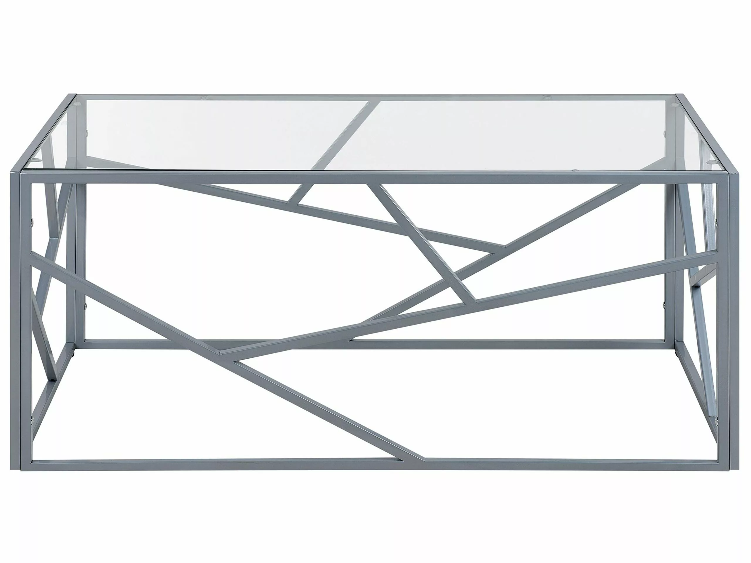 Beliani Sohvapöytä Lasitasolla Metalli Hopea ORLAND 5 Beliani Sohvapöytä Lasitasolla Metalli Hopea ORLAND - Image 3