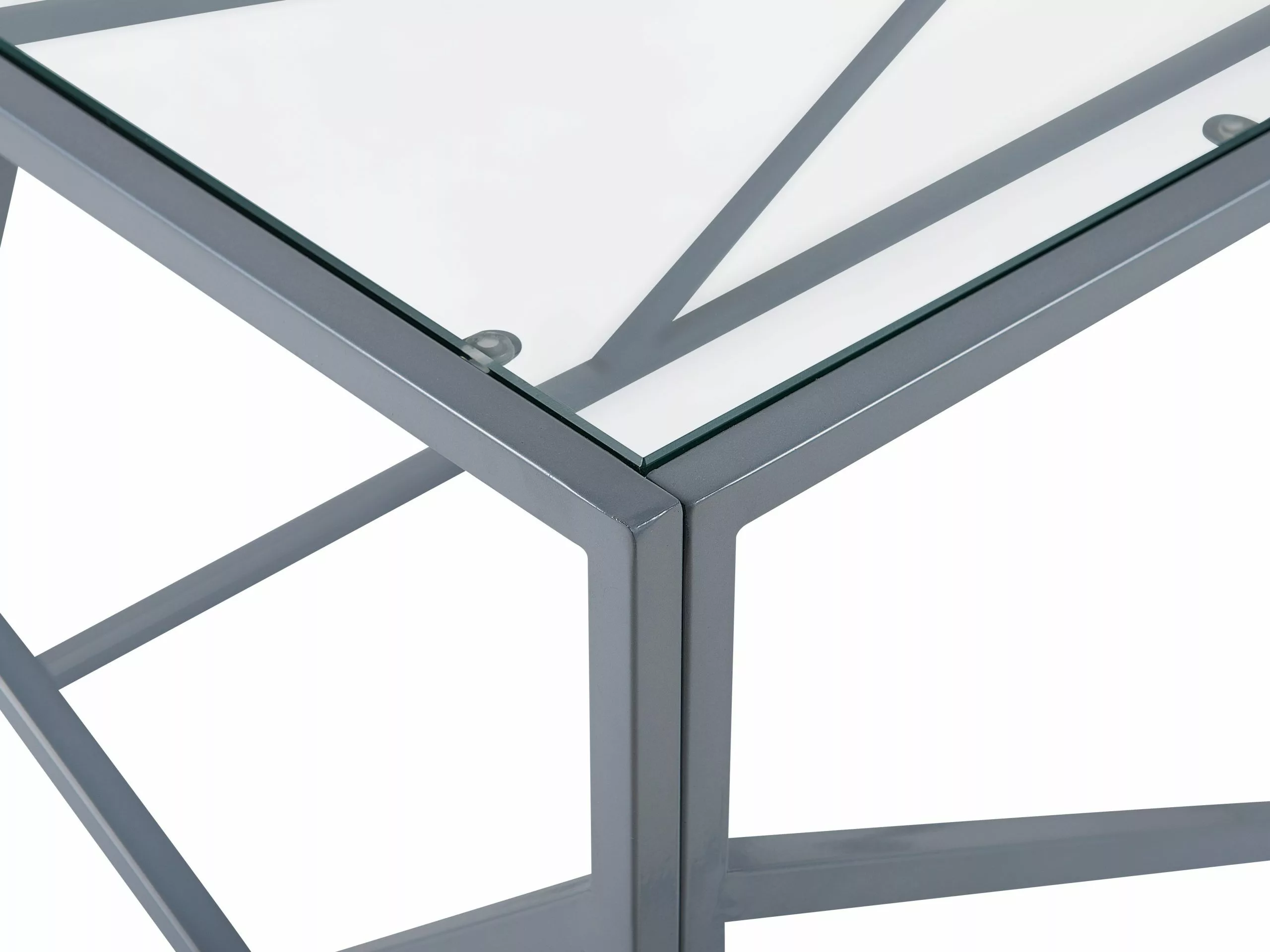 Beliani Sohvapöytä Lasitasolla Metalli Hopea ORLAND 6 Beliani Sohvapöytä Lasitasolla Metalli Hopea ORLAND - Image 4