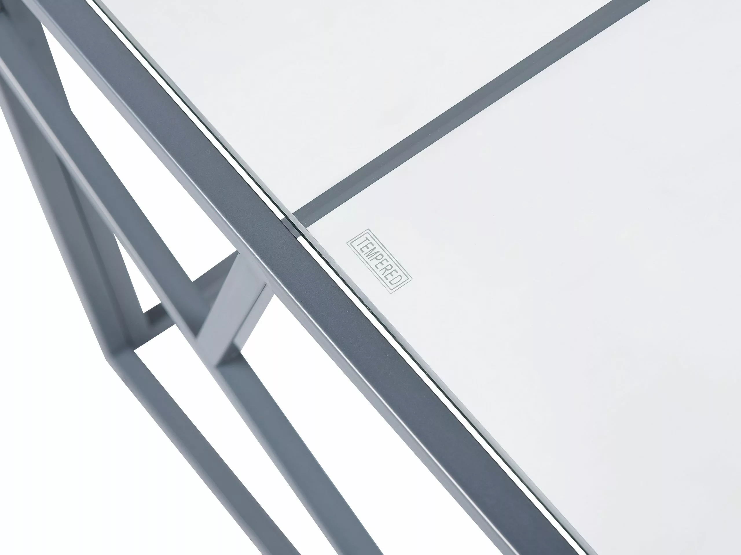 Beliani Sohvapöytä Lasitasolla Metalli Hopea ORLAND 7 Beliani Sohvapöytä Lasitasolla Metalli Hopea ORLAND - Image 5