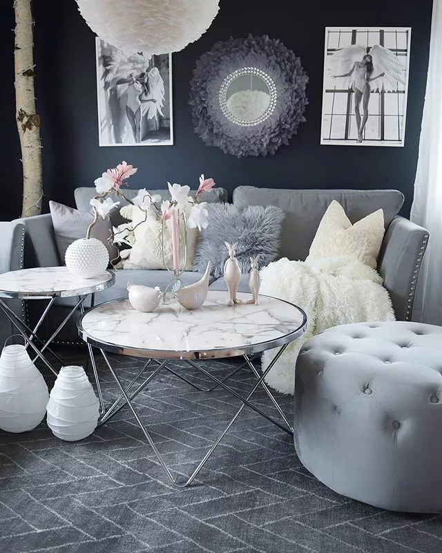 Beliani Sivupöytä Metalli Marmorikuvio Valkoinen/hopea MERIDIAN II 7 Beliani Sivupöytä Metalli Marmorikuvio Valkoinen/hopea MERIDIAN II - Image 5