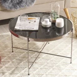 Beliani Sohvapöytä Peililasitasolla Rauta Hopea LUCEA -Ruokapöydät Myyntikauppa undef src sa picid 771220 type color image scaled