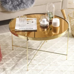 Beliani Sohvapöytä Peililasitasolla Rauta Kulta LUCEA 10 Beliani Sohvapöytä Peililasitasolla Rauta Kulta LUCEA -Ruokapöydät Myyntikauppa undef src sa picid 771275 type color image scaled