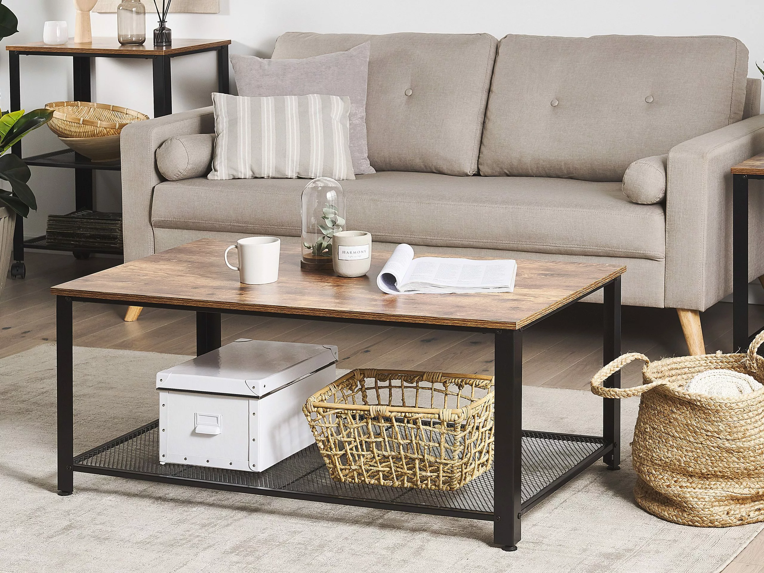 Beliani Sohvapöytä Tumma Puu/musta ASTON - Image 2