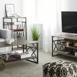 Beliani Sohvapöytä Ruskeanharmaa/musta BOLTON 14 Beliani Sohvapöytä Ruskeanharmaa/musta BOLTON -Ruokapöydät Myyntikauppa undef src sa picid 776533 type whitesh image