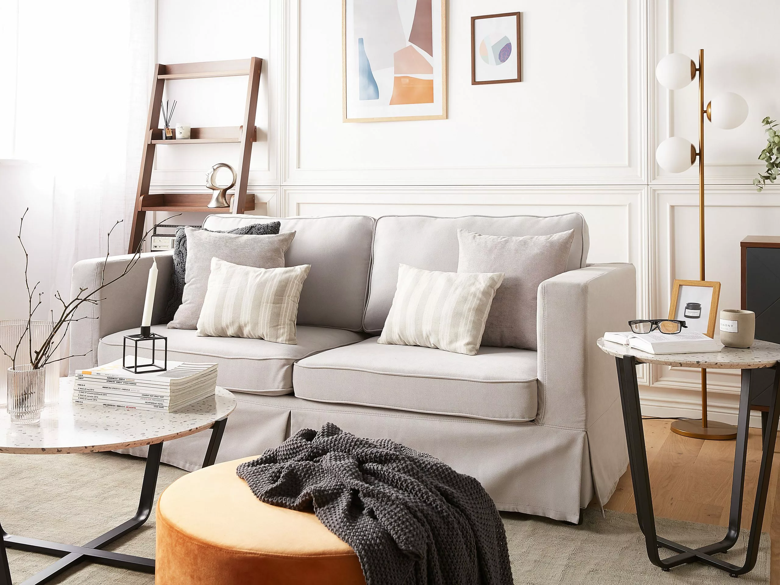 Beliani Sivupöytä Valkoinen/musta VALERA - Image 4