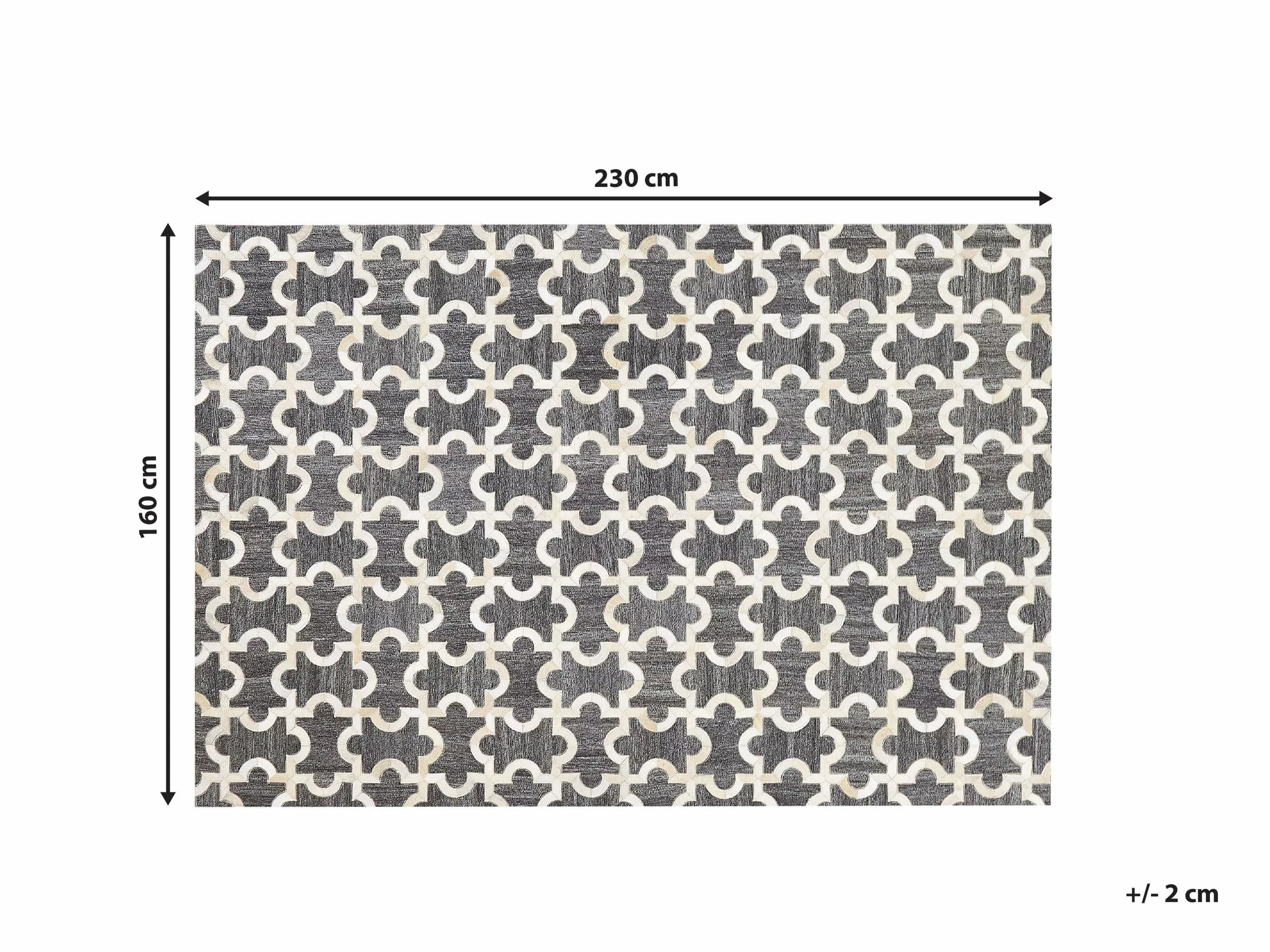 Beliani Matto Lehmännahka Harmaa/beige YEDISU Useita Kokoja 8 Beliani Matto Lehmännahka Harmaa/beige YEDISU Useita Kokoja - Image 6