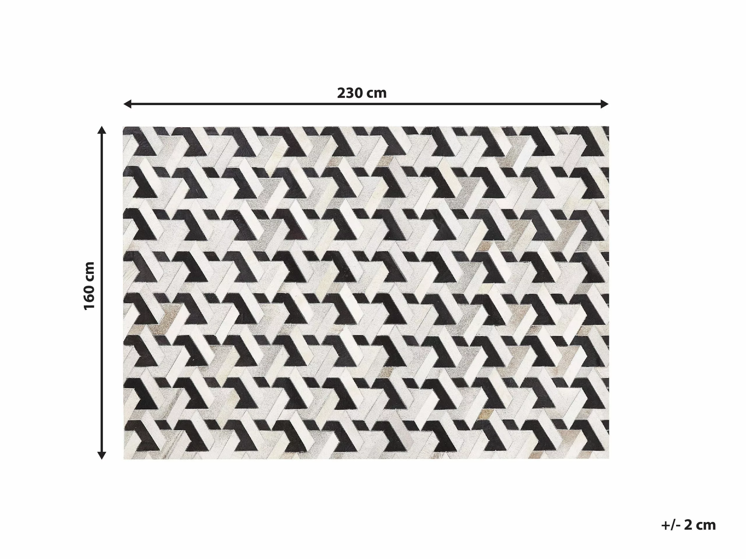 Beliani Matto Lehmännahka Musta/harmaa NARMAN Useita Kokoja - Image 7