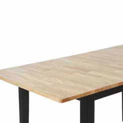 Beliani Ruokapöytä Jatkettava Kumipuu Vaalea Puu/musta 120/150 X 75 Cm HOUSTON -Ruokapöydät Myyntikauppa undef src sa picid 785793 type whitesh image scaled