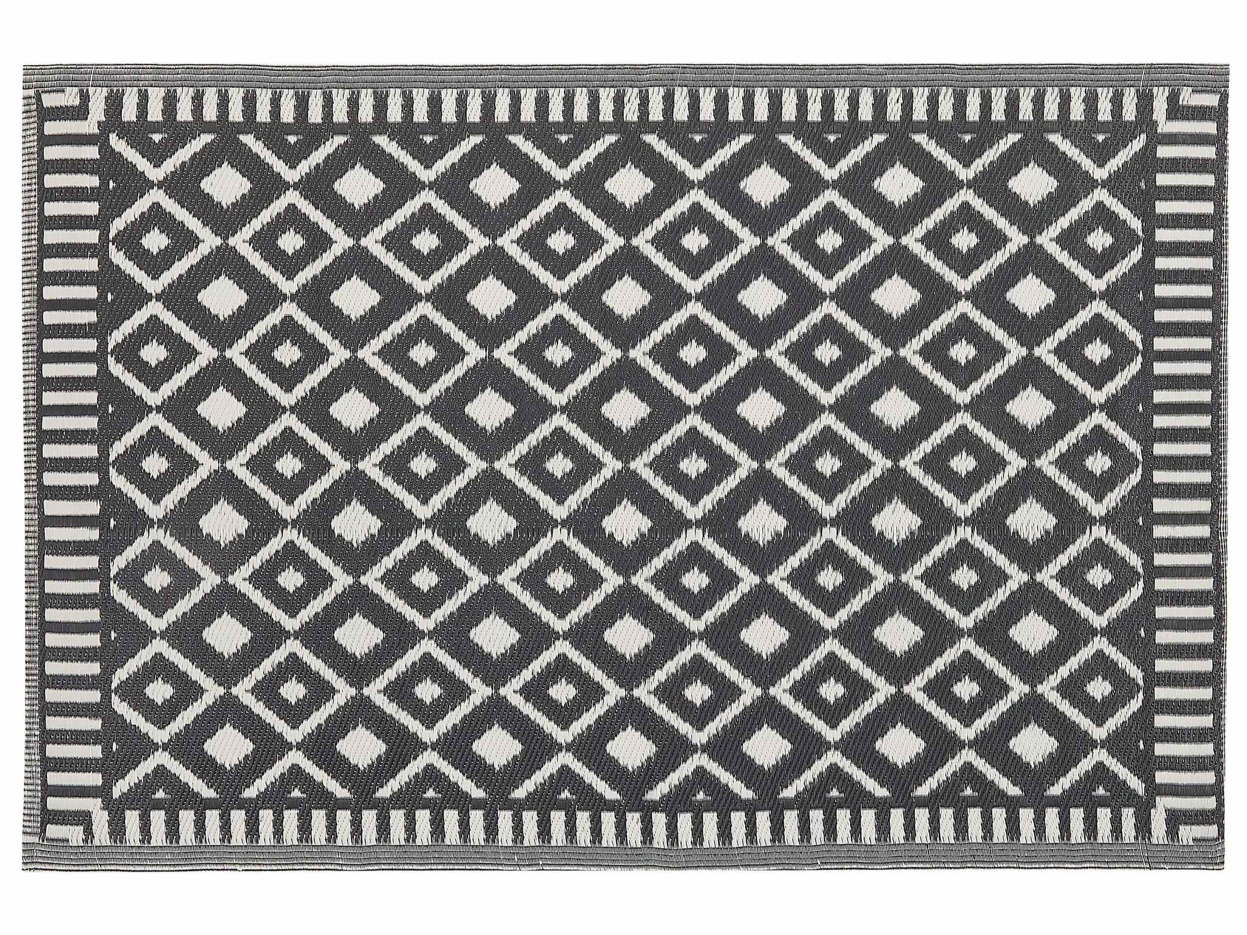 Beliani Ulkomatto Musta / Valkoinen 120 X 180 Cm SIROHI 3 Beliani Ulkomatto Musta / Valkoinen 120 X 180 Cm SIROHI