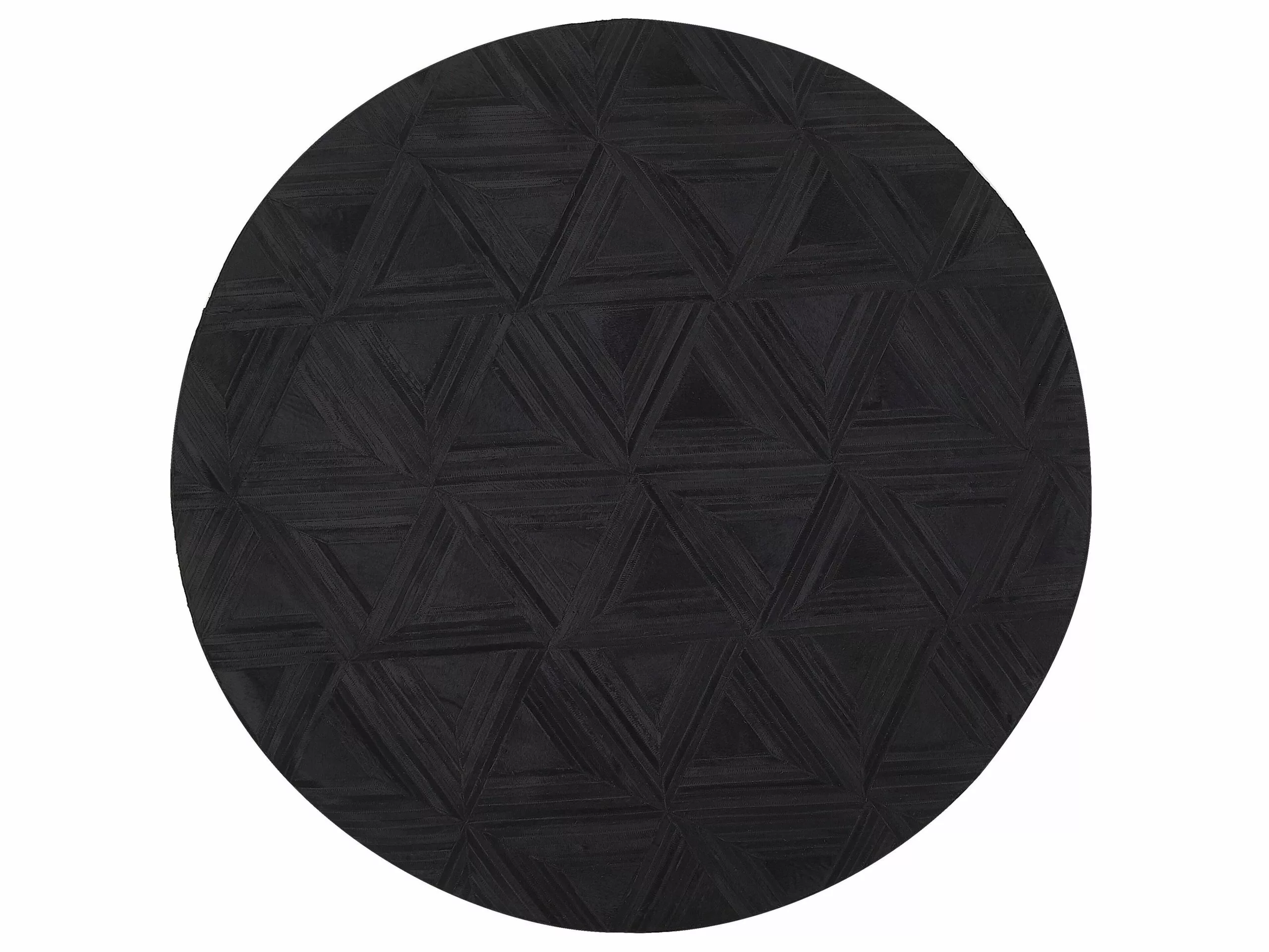 Beliani Matto Lehmännahka Musta 140 Cm KASAR 5 Beliani Matto Lehmännahka Musta 140 Cm KASAR - Image 3