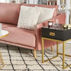 Beliani Sohvapöytä Marmorikuvio Valkoinen/kulta CONCAN -Ruokapöydät Myyntikauppa undef src sa picid 790550 type color image scaled