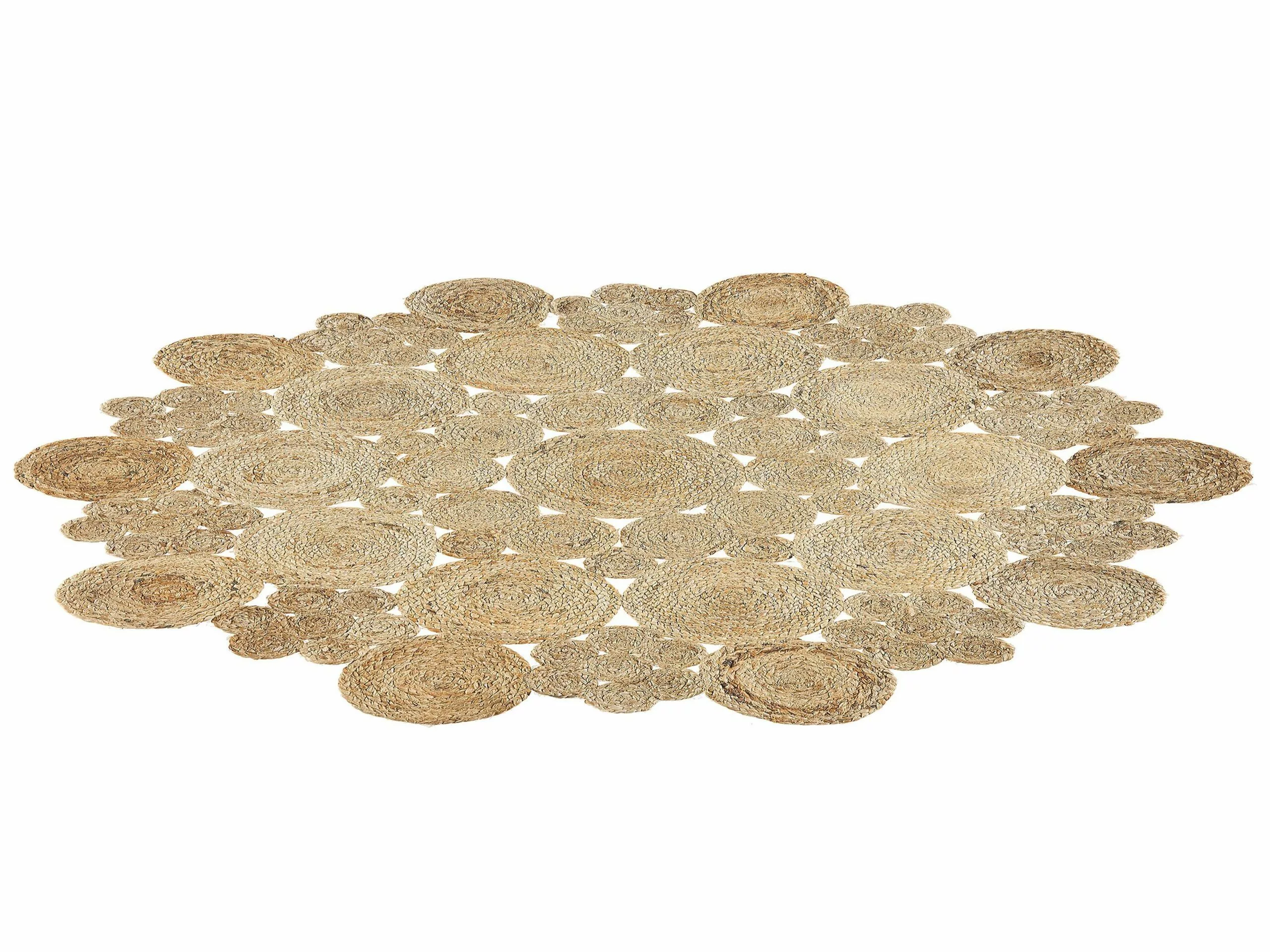 Beliani Matto Juutti Beige ø 135 Cm GERDEK 6 Beliani Matto Juutti Beige ø 135 Cm GERDEK - Image 4