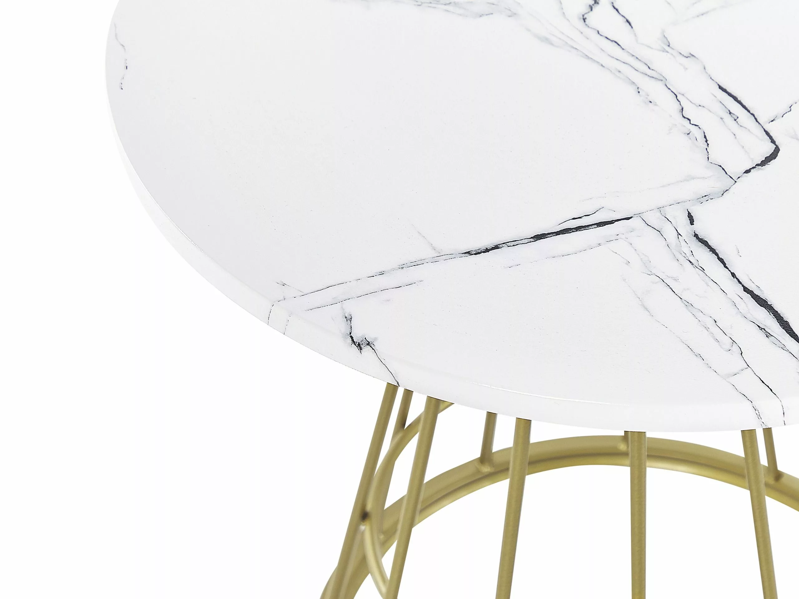 Beliani Sohvapöytä Marmorikuvio Valkoinen/kulta CONCAN - Image 6