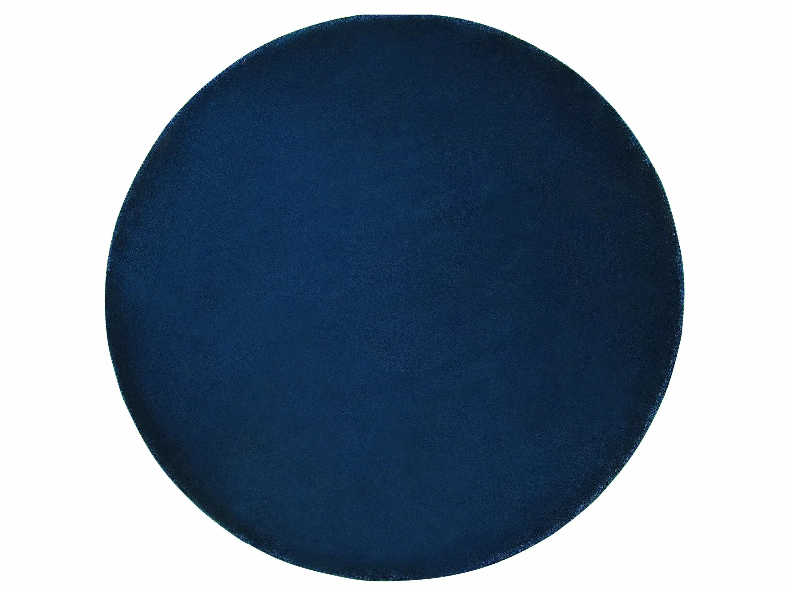 Beliani Pyöreä Matto Viskoosi Laivastonsininen ⌀ 140 Cm GESI II