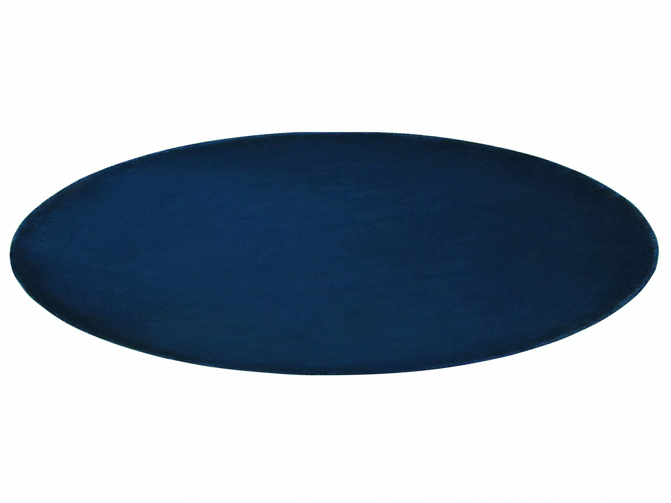 Beliani Pyöreä Matto Viskoosi Laivastonsininen ⌀ 140 Cm GESI II - Image 3