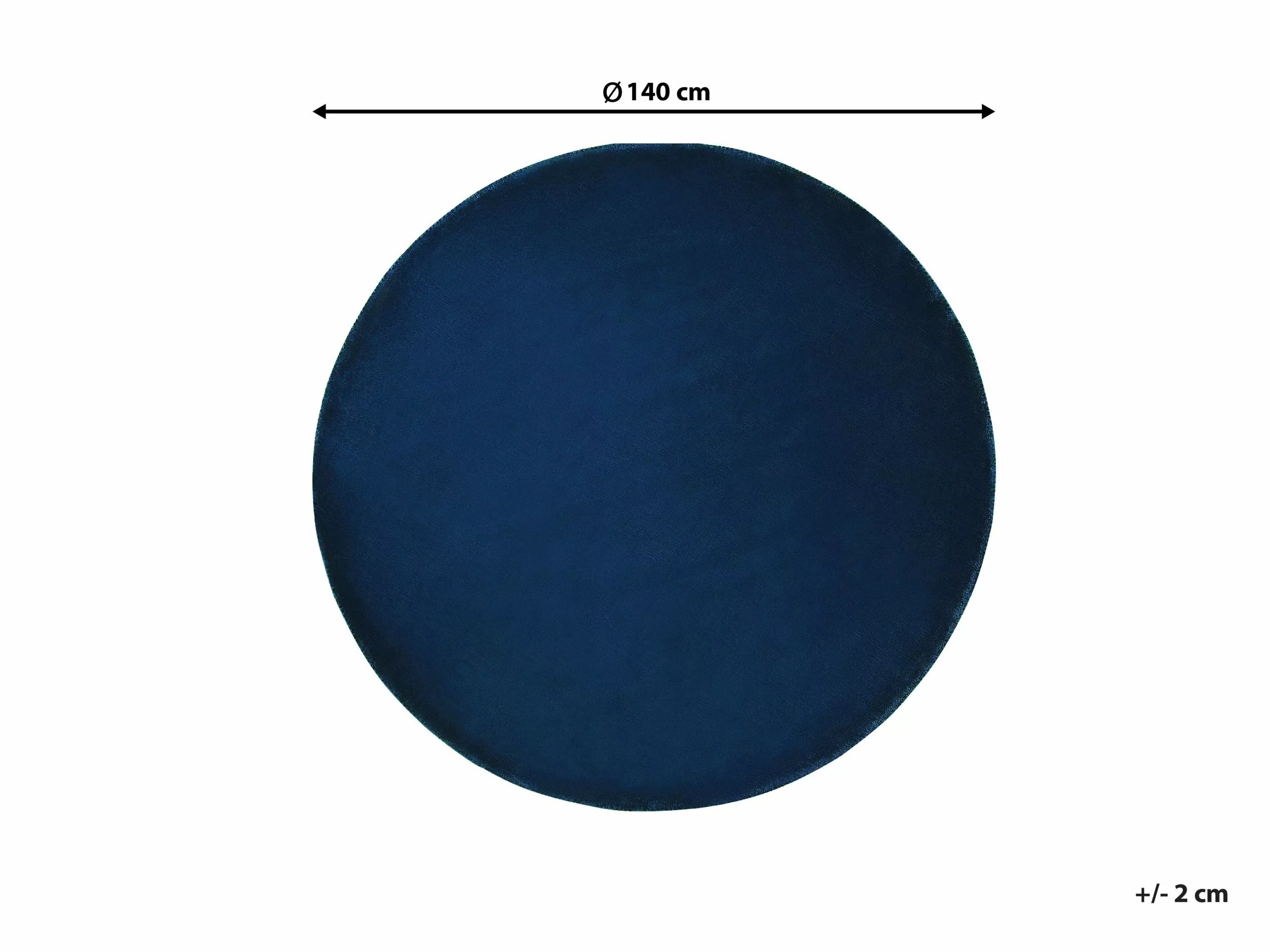 Beliani Pyöreä Matto Viskoosi Laivastonsininen ⌀ 140 Cm GESI II - Image 6