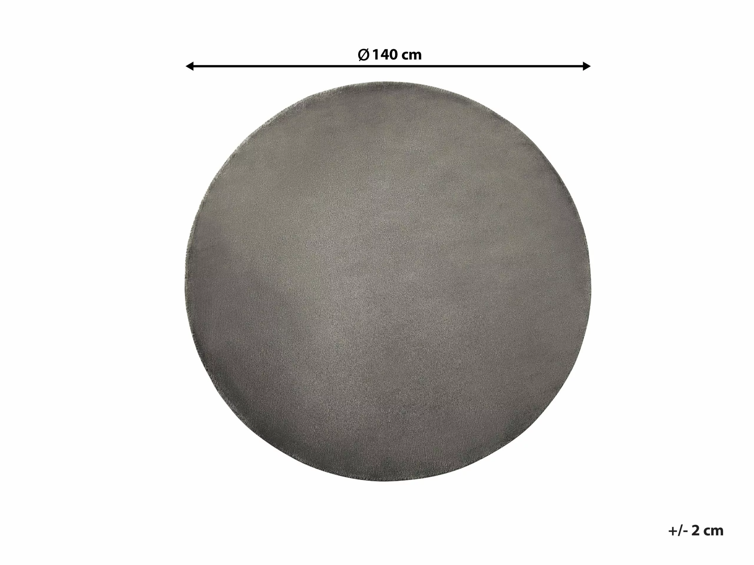 Beliani Pyöreä Matto Viskoosi Tummanharmaa ⌀ 140 Cm GESI II - Image 6