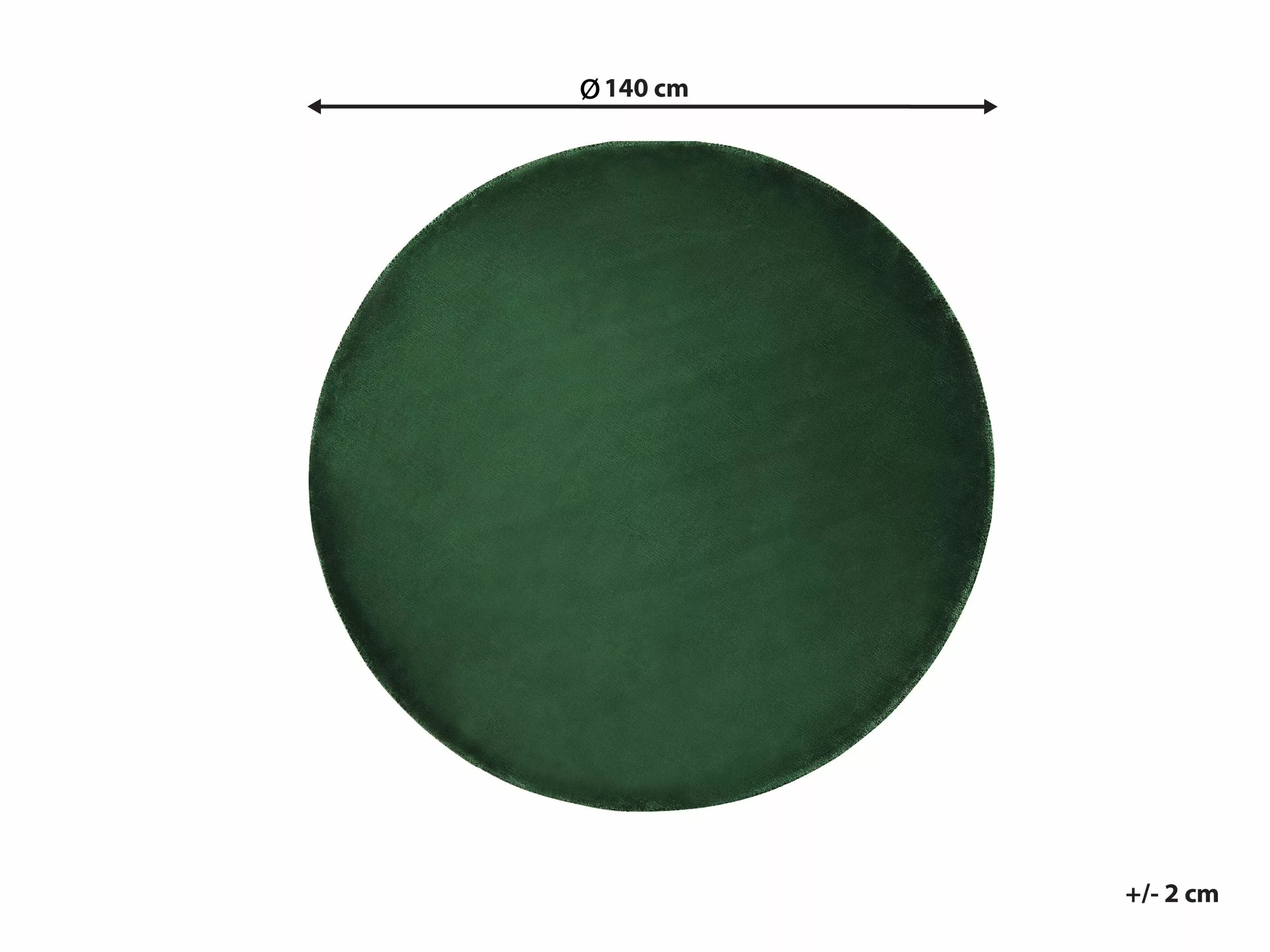 Beliani Pyöreä Matto Viskoosi Tummanvihreä ⌀ 140 Cm GESI II 8 Beliani Pyöreä Matto Viskoosi Tummanvihreä ⌀ 140 Cm GESI II - Image 6