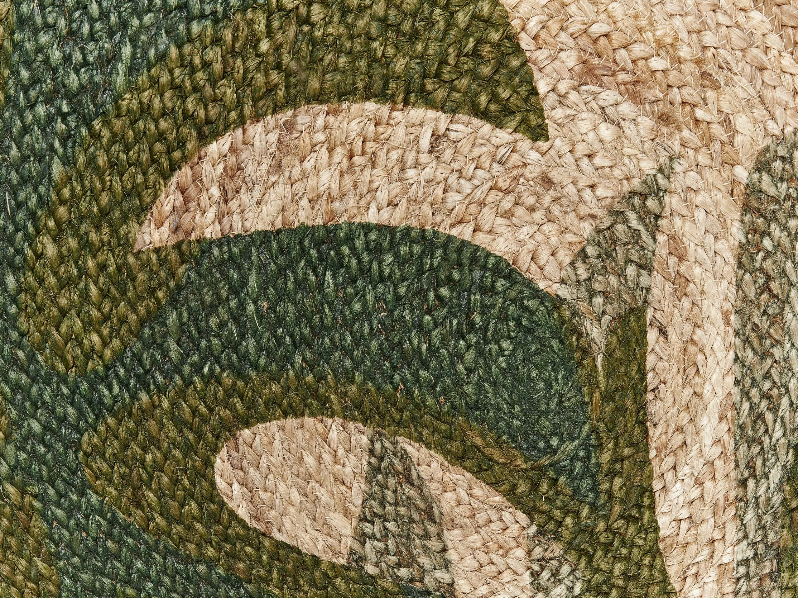 Beliani Matto Juutti Beige/vihreä ⌀ 140 Cm BAYAT 8 Beliani Matto Juutti Beige/vihreä ⌀ 140 Cm BAYAT - Image 6