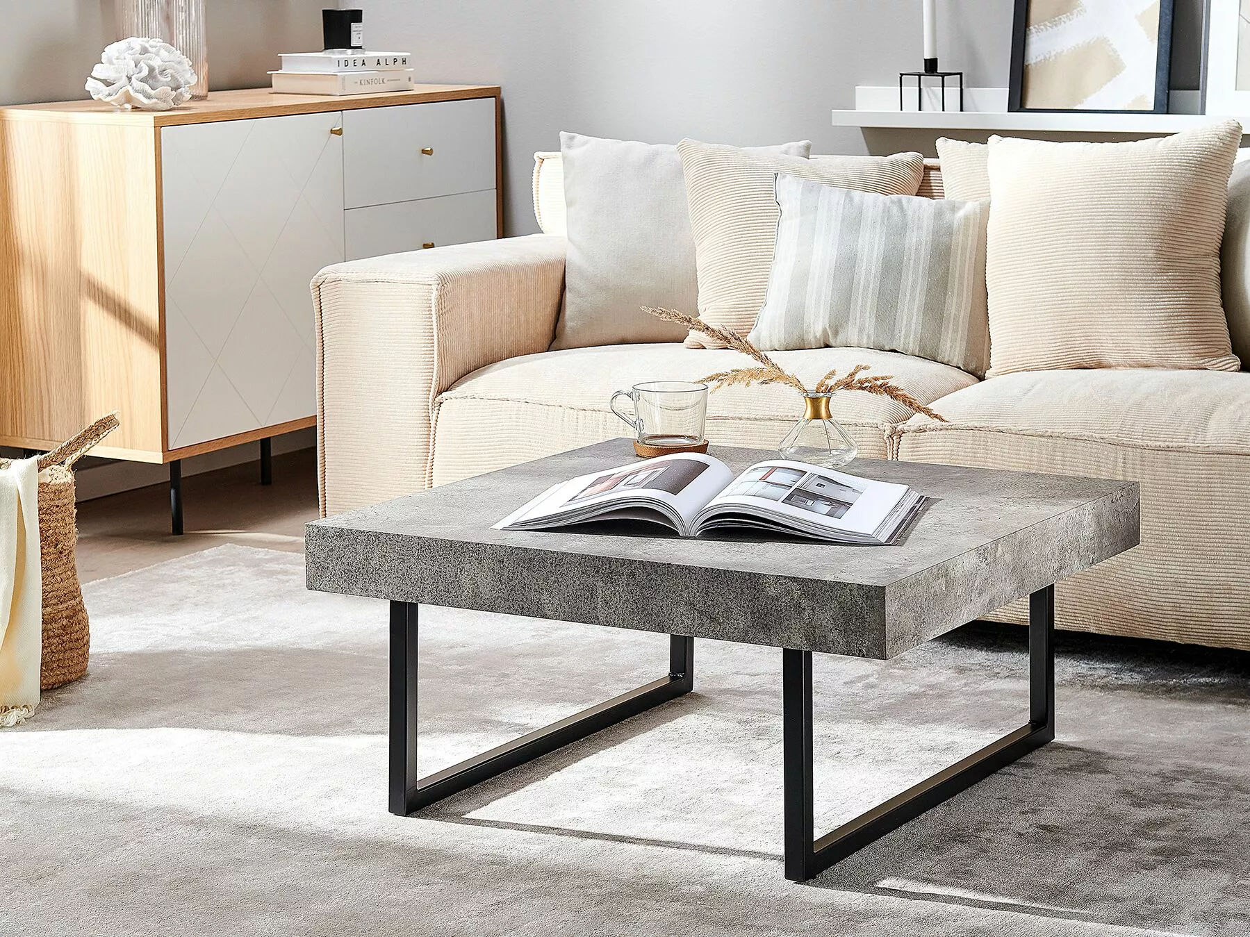 Beliani Sohvapöytä Harmaa/musta DELUZ 4 Beliani Sohvapöytä Harmaa/musta DELUZ - Image 2