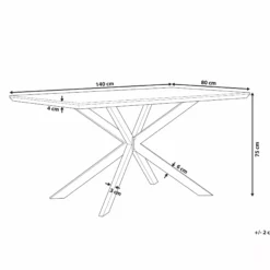 Beliani Ruokapöytä Harmaa/musta 140 X 80 Cm SPECTRA -Ruokapöydät Myyntikauppa undef src sa picid 797783 type whitesh image scaled