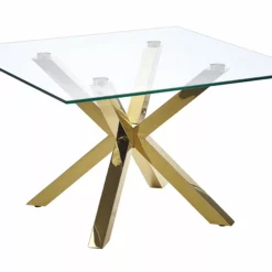 Beliani Sohvapöytä Lasitasolla Rosteri Kulta STARLIGHT