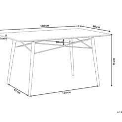 Beliani Ruokapöytä Musta/vaalea Puu 140 X 80 Cm BIONDI -Ruokapöydät Myyntikauppa undef src sa picid 798615 type whitesh image