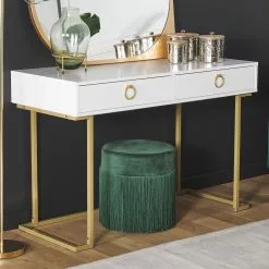 Beliani Sivupöytä Marmorikuvio Valkoinen/kulta PANDALE -Ruokapöydät Myyntikauppa undef src sa picid 802569 type whitesh image scaled