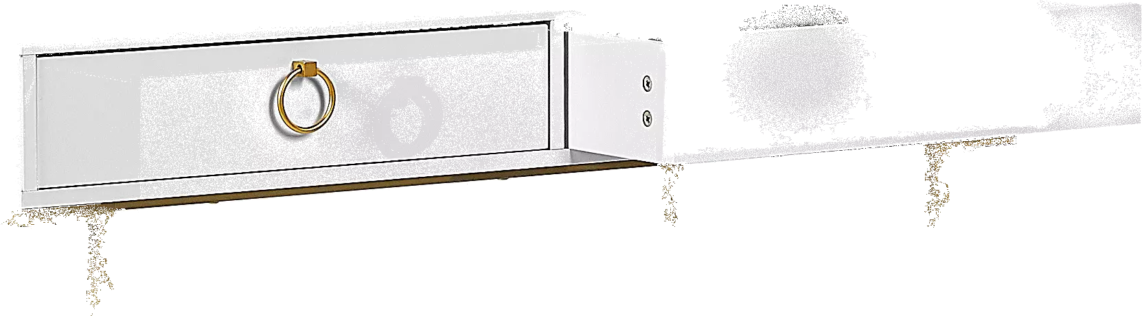 Beliani Konsolipöytä 2 Laatikkoa Valkoinen/kulta WESTPORT - Image 5