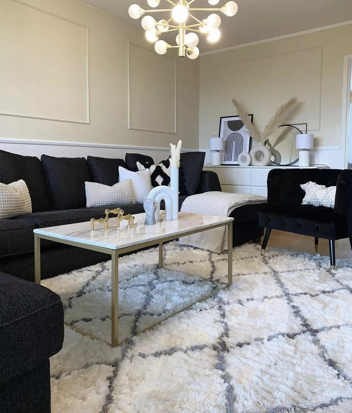 Beliani Sohvapöytä Marmorikuvio Beige/kulta DELANO 10 Beliani Sohvapöytä Marmorikuvio Beige/kulta DELANO - Image 8